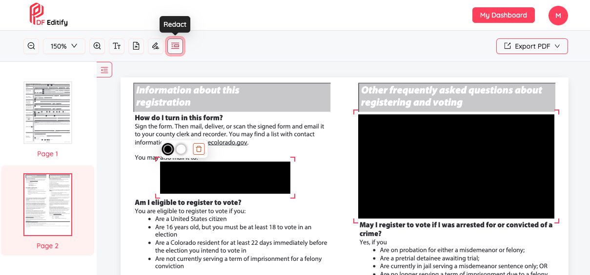 Redact PDF Online | Free and Secure PDF Redaction Tool